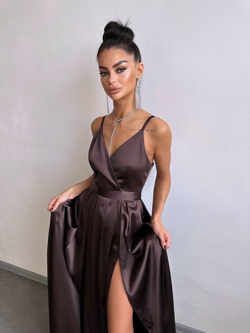 Атласна сукня максі  | PUSHKA SHOP