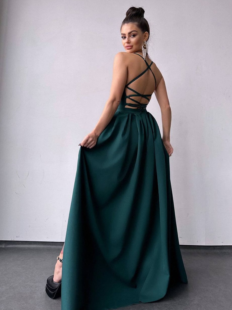 Сукня максі  зі шнурівкою на спинці Сукня максі  зі шнурівкою на спинці | PUSHKA SHOP