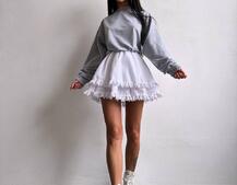 Комплект: спідниця , декорована мереживом + світшот Комплект: спідниця , декорована мереживом + світшот | PUSHKA SHOP