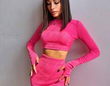 Комплект: топ + спідниця із зав‘язками на ніжку  Комплект: топ + спідниця із зав‘язками на ніжку  | PUSHKA SHOP