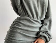 Сукня міні із теплого трикотажу Сукня міні із теплого трикотажу | PUSHKA SHOP