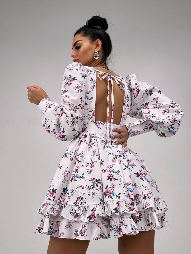 Сукня міні з пишною спідницею та драпіруванням на талії Сукня міні з пишною спідницею та драпіруванням на талії | PUSHKA SHOP