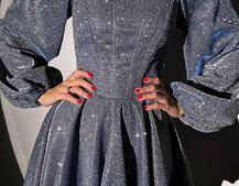 Сяюча корсетна сукня з пишною подвійною спідницею та об‘ємними рукавами | PUSHKA SHOP