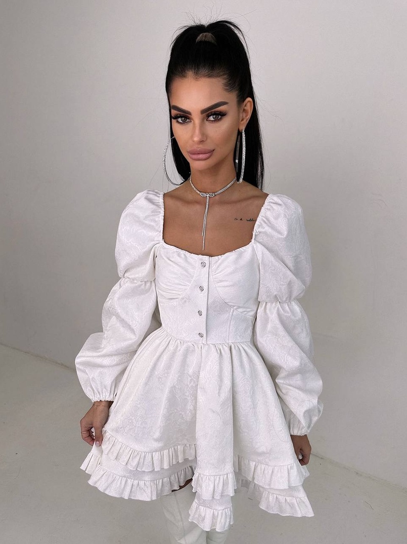 Корсетна сукня  з пишною подвійною спідницею та рюшами  | PUSHKA SHOP