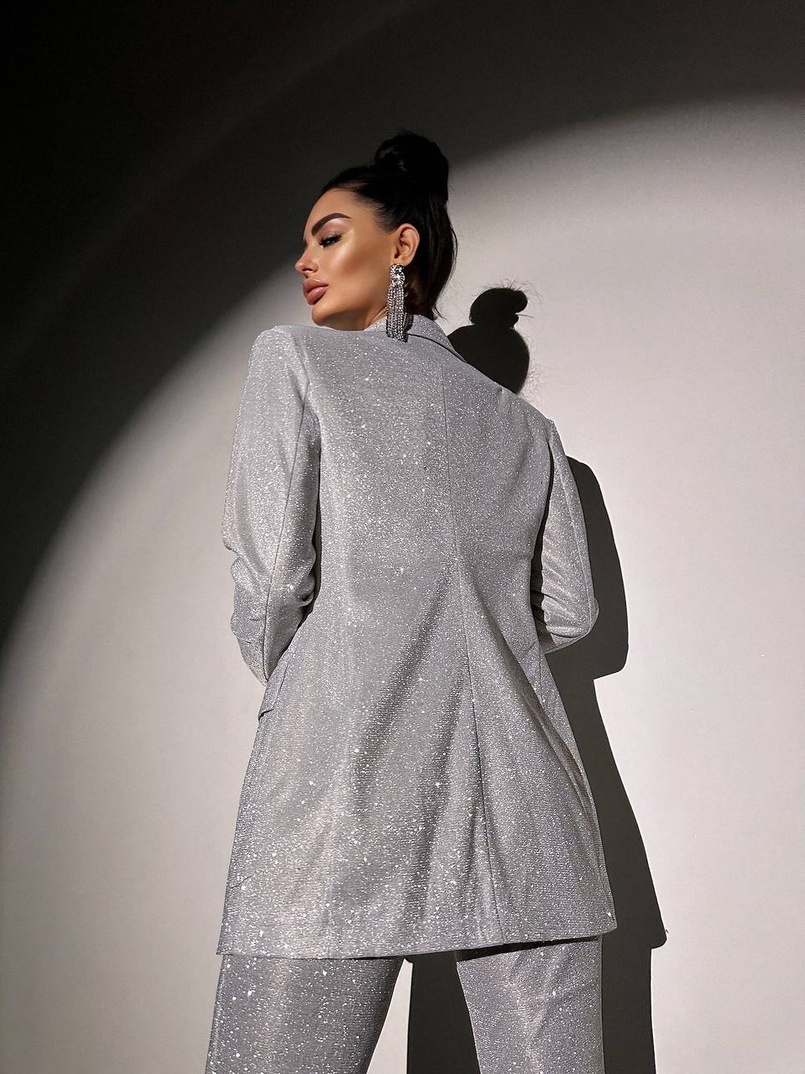 Костюм: піджак на підкладці, штани кльош+ топ з чашечками Костюм: піджак на підкладці, штани кльош+ топ з чашечками | PUSHKA SHOP