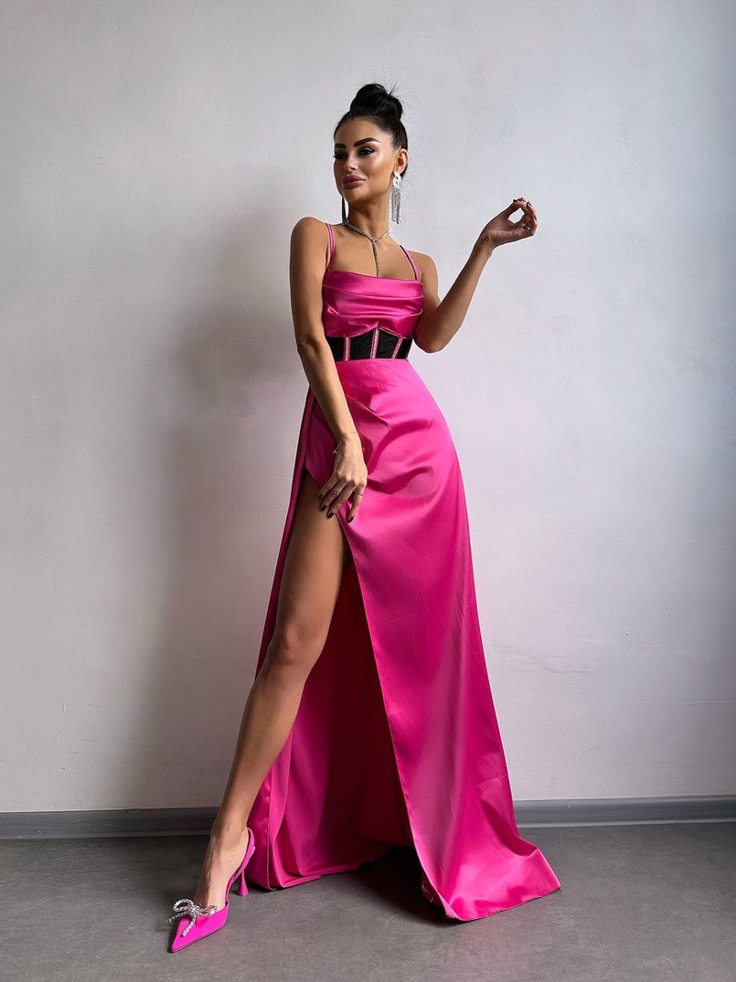 Комплект: корсет, декорований стразами + спідниця максі з драпіруванням  Комплект: корсет, декорований стразами + спідниця максі з драпіруванням  | PUSHKA SHOP