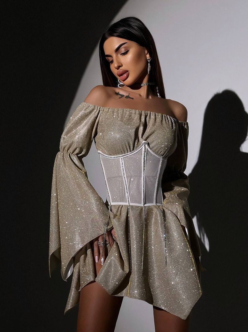 Сяючий комплект: сукня + корсет   Сяючий комплект: сукня + корсет   | PUSHKA SHOP