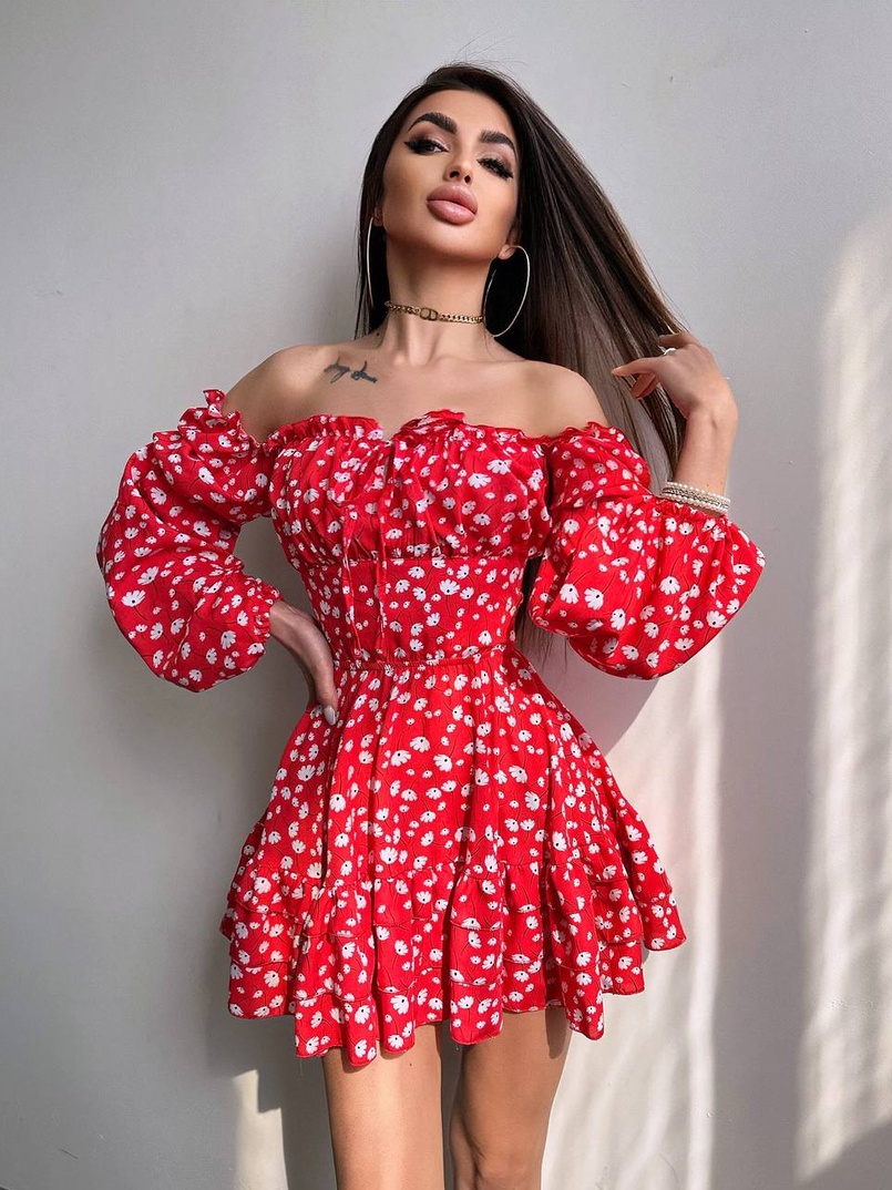 Квіткова сукня з воланами та шнуровкою по спинці Квіткова сукня з воланами та шнуровкою по спинці | PUSHKA SHOP