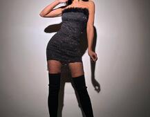 Сукня міні із сітки зі страз Сукня міні із сітки зі страз | PUSHKA SHOP