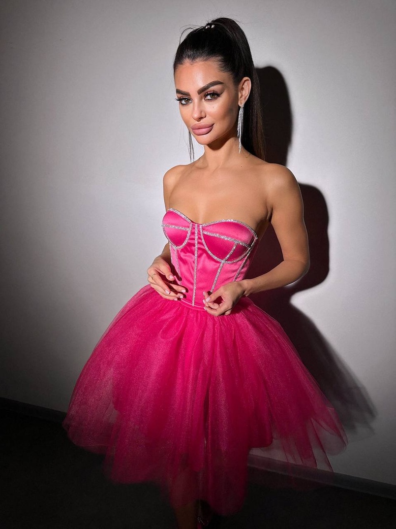 Комплект: корсет, декорований стразами  +  пишна фатинова спідниця Комплект: корсет, декорований стразами  +  пишна фатинова спідниця | PUSHKA SHOP