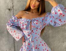 Сукня з воланами та шнурівкою  по спинці Сукня з воланами та шнурівкою  по спинці | PUSHKA SHOP