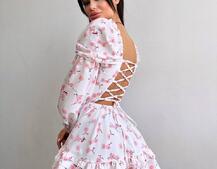 Квіткова сукня з воланами та шнуровкою по спинці | PUSHKA SHOP