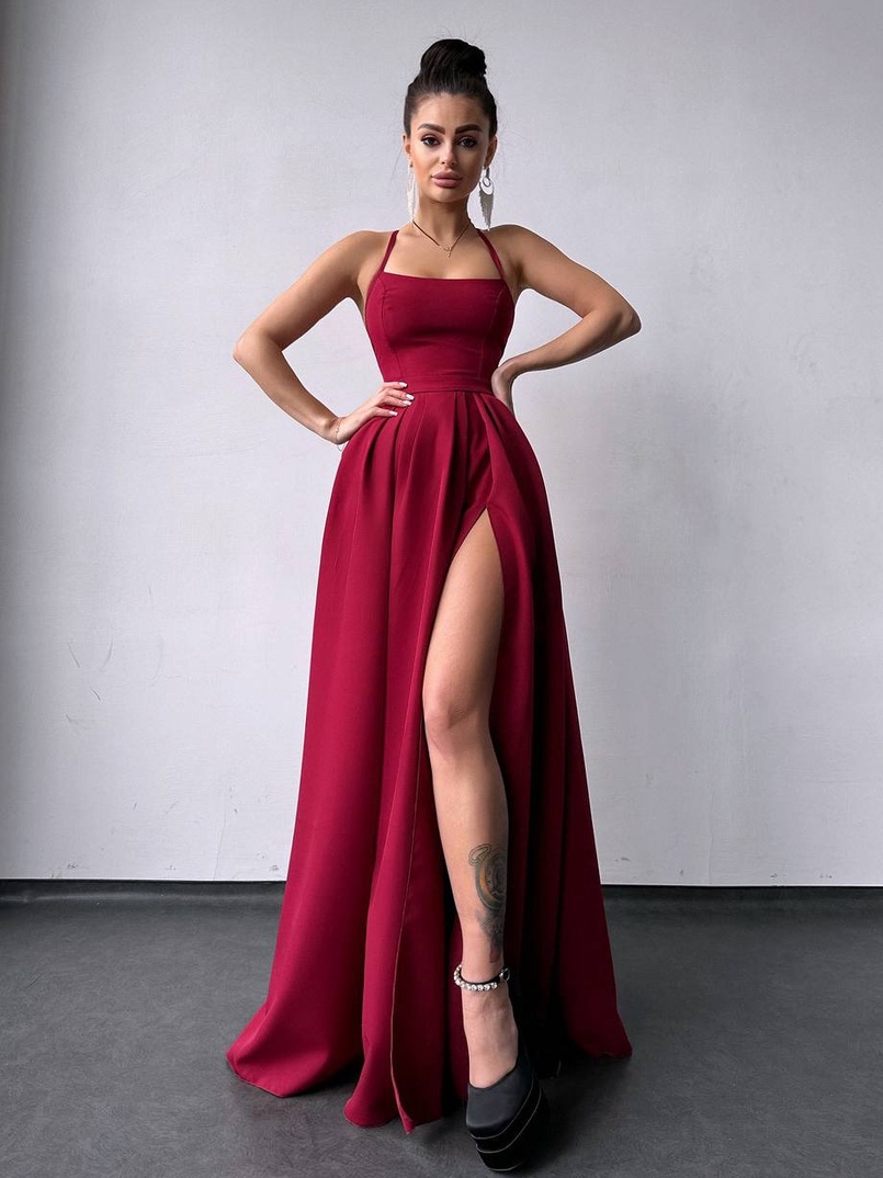 Сукня максі  зі шнурівкою на спинці Сукня максі  зі шнурівкою на спинці | PUSHKA SHOP