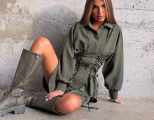 Сукня-сорочка зі шнурівкою Сукня-сорочка зі шнурівкою | PUSHKA SHOP