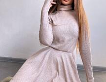 Трикотажна сукня міні із спідницею сонцем     Трикотажна сукня міні із спідницею сонцем     | PUSHKA SHOP