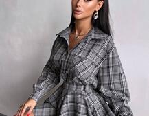 Комплект: сорочка + спідниця у клітинку  Комплект: сорочка + спідниця у клітинку  | PUSHKA SHOP