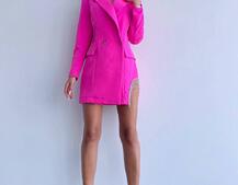 Приталена сукня-піджак, декорована бахромою зі страз Приталена сукня-піджак, декорована бахромою зі страз | PUSHKA SHOP