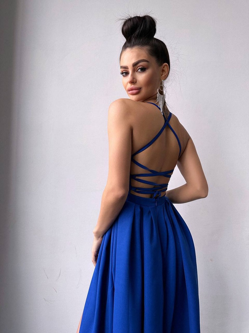 Сукня максі  зі шнурівкою на спинці Сукня максі  зі шнурівкою на спинці | PUSHKA SHOP