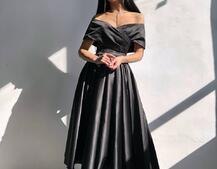 Романтична сукня міді з відкритими плечима та пишною спідницею | PUSHKA SHOP