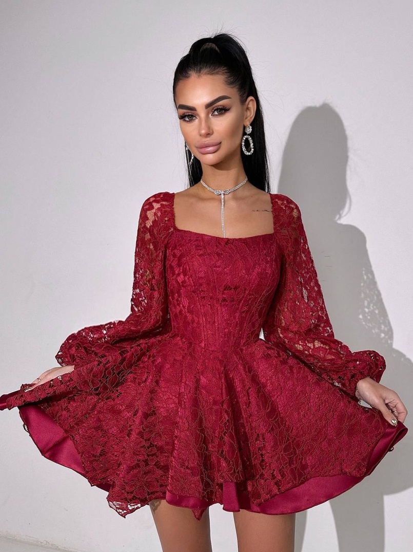 Мереживна сукня з корсетним верхом та пишною подвійною спідницею  Мереживна сукня з корсетним верхом та пишною подвійною спідницею  | PUSHKA SHOP