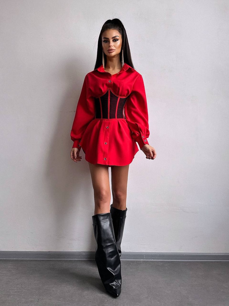 Приталена сорочка + корсет  | PUSHKA SHOP