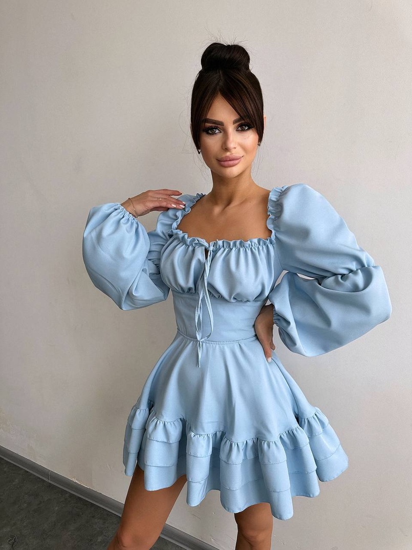 Сукня з воланами та шнурівкою  по спинці Сукня з воланами та шнурівкою  по спинці | PUSHKA SHOP