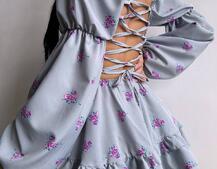 Сукня з квітковим принтом з воланами на ґудзиках  | PUSHKA SHOP