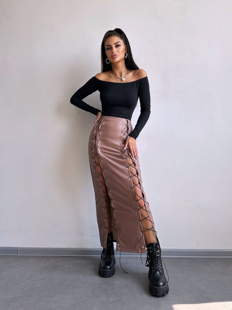 Комплект: топ + спідниця міді  Комплект: топ + спідниця міді  | PUSHKA SHOP