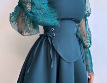 Сукня з корсетом декорована мереживом  Сукня з корсетом декорована мереживом  | PUSHKA SHOP