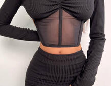 Комплект : штани кльош і топ з елементами корсету  Комплект : штани кльош і топ з елементами корсету  | PUSHKA SHOP