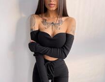 Трикотажный комплект: топ с чашечками + леггинсы  Трикотажный комплект: топ с чашечками + леггинсы  | PUSHKA SHOP