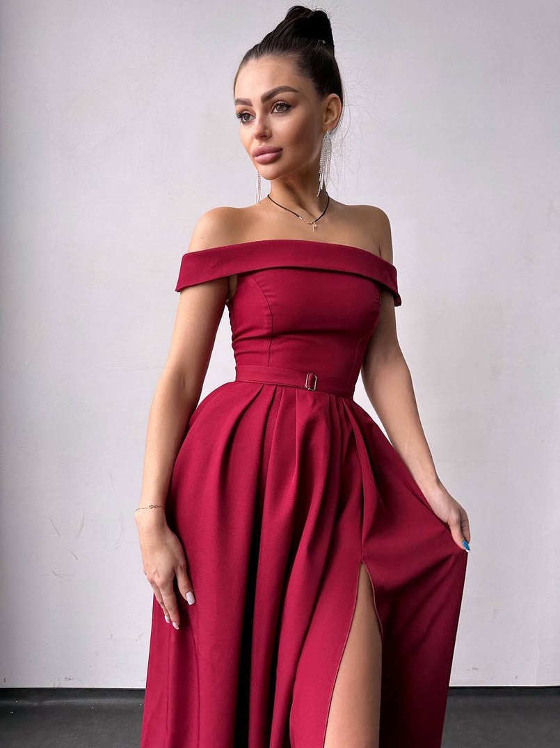 Сукня максі з відкритими плечима  Сукня максі з відкритими плечима  | PUSHKA SHOP