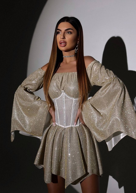 Сяючий комплект: сукня + корсет   | PUSHKA SHOP