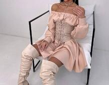 Приталена сорочка на плічках+  мереживний корсет Приталена сорочка на плічках+  мереживний корсет | PUSHKA SHOP