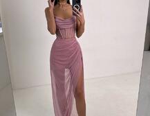 Комплект: корсет декорований стразами + спідниця максі  Комплект: корсет декорований стразами + спідниця максі  | PUSHKA SHOP