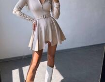 Сукня з пишною спідницею і поясом Сукня з пишною спідницею і поясом | PUSHKA SHOP