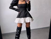 Сукня з об'ємними рукавами + спідниця з воланами Сукня з об'ємними рукавами + спідниця з воланами | PUSHKA SHOP