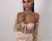 Улюблений комплект в новому виконанні: корсет бюстьє з об’ємними рукавами + спідниця міні | PUSHKA SHOP