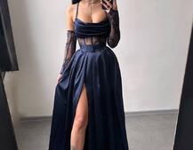 Атласний комплект: корсет + спідниця максі Атласний комплект: корсет + спідниця максі | PUSHKA SHOP