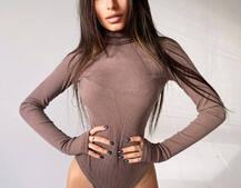 Трикотажный боди с высоким горлом  Трикотажный боди с высоким горлом  | PUSHKA SHOP