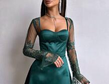 Атласна корсетна сукня-бюстьє + мереживне болеро Атласна корсетна сукня-бюстьє + мереживне болеро | PUSHKA SHOP