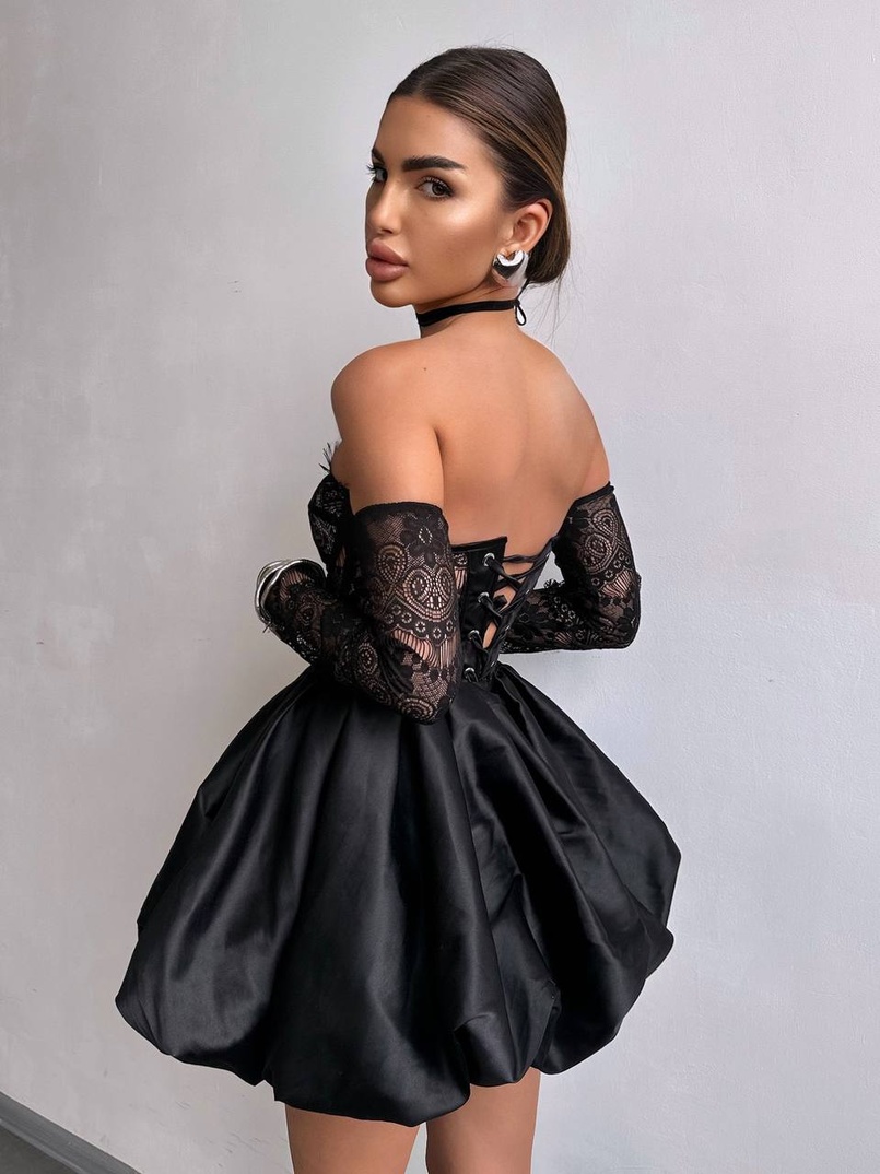 Комплект : мереживний корсет  з чашечками+ спідниця балон  | PUSHKA SHOP