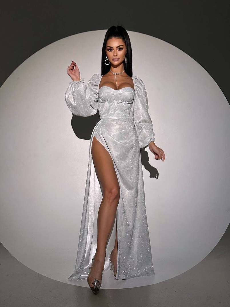 Сяючий комплект: корсет  + спідниця  максі з драпіруванням | PUSHKA SHOP