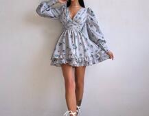 Сукня міні з пишною спідницею та драпіруванням на талії Сукня міні з пишною спідницею та драпіруванням на талії | PUSHKA SHOP