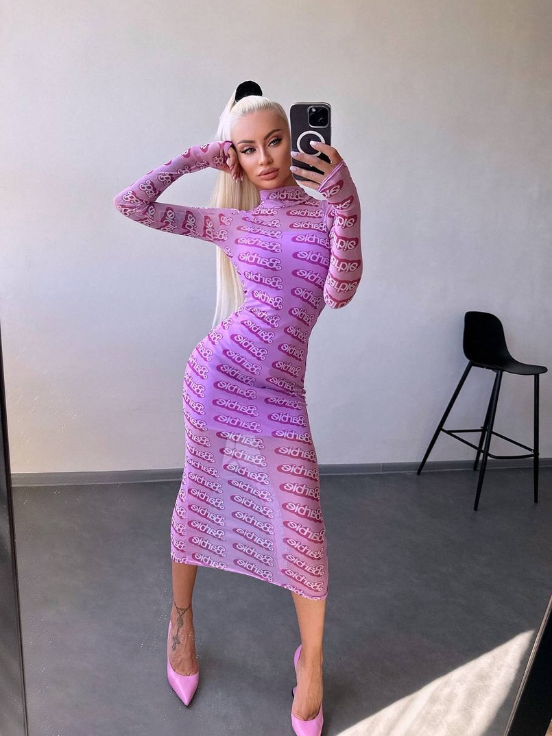 Сукня міді з принтом  Сукня міді з принтом  | PUSHKA SHOP