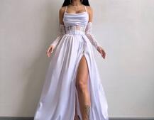 Атласний комплект: корсет + спідниця максі Атласний комплект: корсет + спідниця максі | PUSHKA SHOP