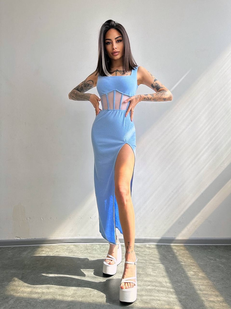 Сукня-міді  з елементами корсету   Сукня-міді  з елементами корсету   | PUSHKA SHOP