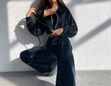 Велюровий комплект трійка: кофта + корсет на блискавці+ штани Велюровий комплект трійка: кофта + корсет на блискавці+ штани | PUSHKA SHOP