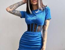 Сукня-міні  з елементами корсету  Довжину спідниці можна регулювати  | PUSHKA SHOP