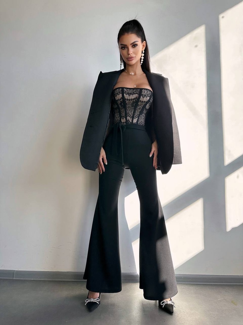 Комплект: піджак + комбінезон кльош  Комплект: піджак + комбінезон кльош  | PUSHKA SHOP